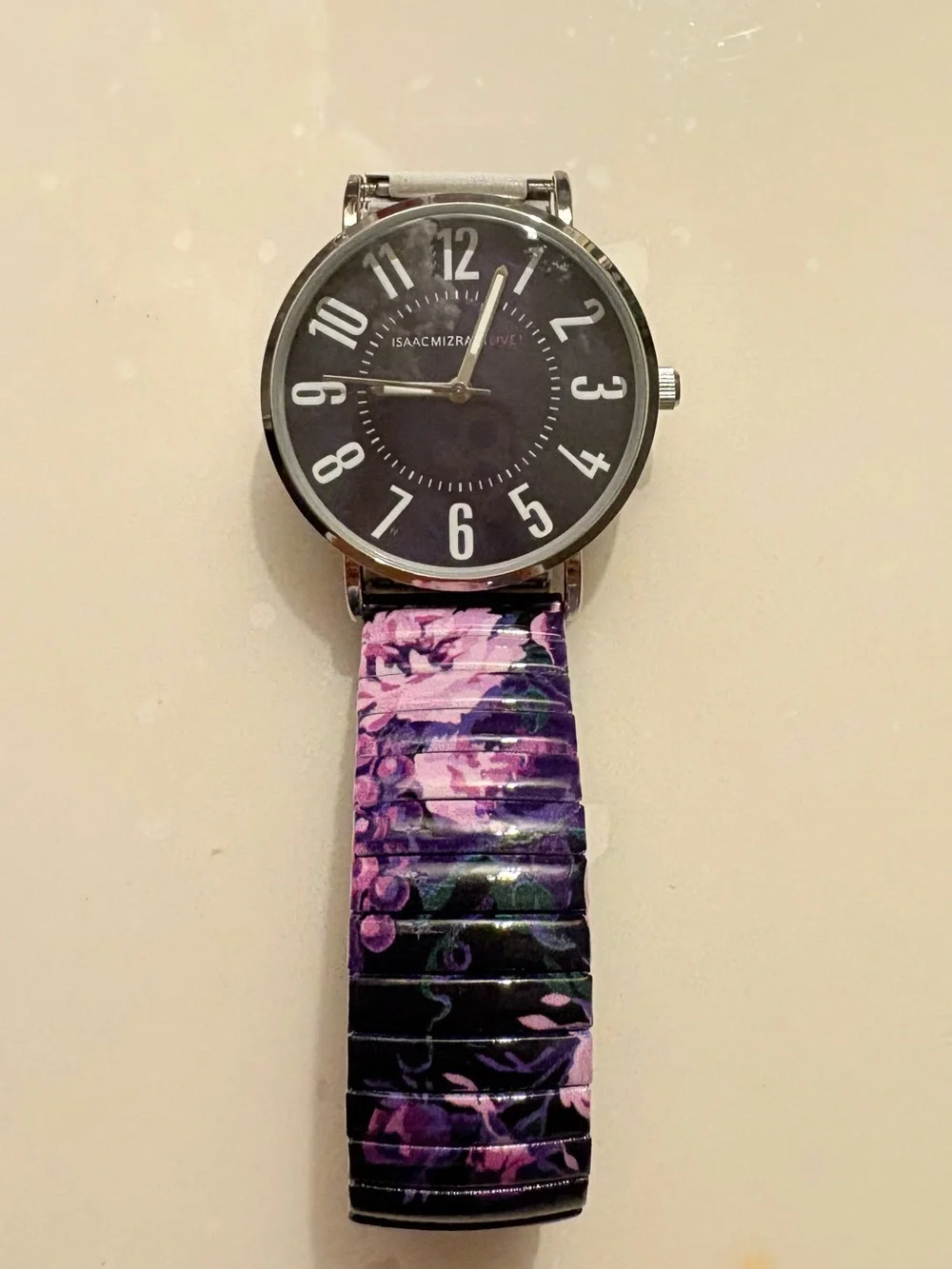Isaac Mizrahi Floral Purple and Pink Expansion Band Watch It Needs a New Battery